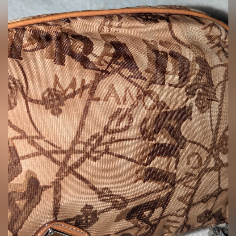 PRADA vintage rare map shoulder purse Y2K brown and tan - Picture 11 of 15